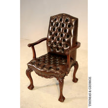 Load image into Gallery viewer, English Chippendale Arm Chair 948 Leather thomas-george-gallery
