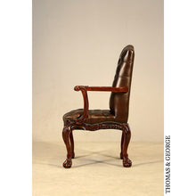 Load image into Gallery viewer, English Chippendale Arm Chair 948 Leather thomas-george-gallery
