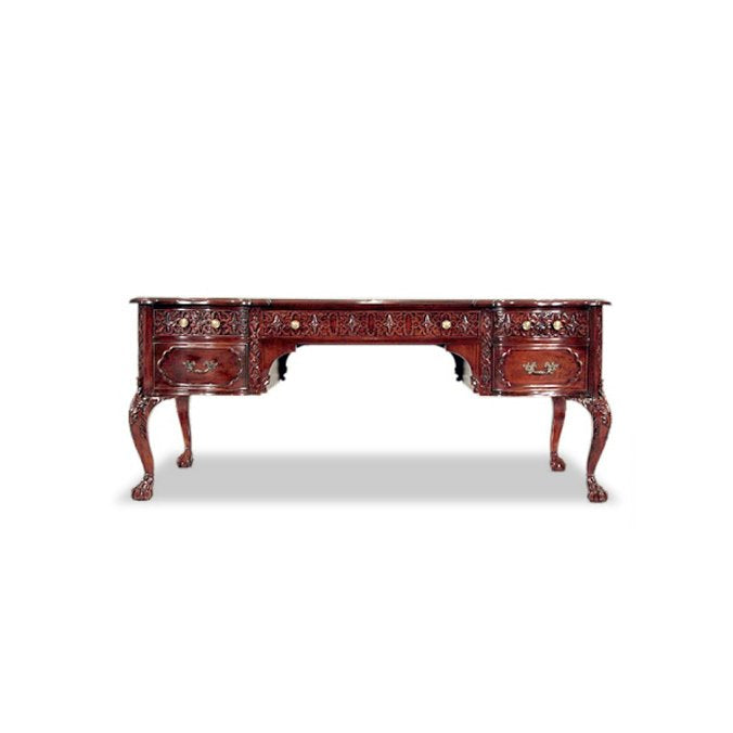 English-Chippendale-Ball-and-Claw-5-Drawer-Writing-Table