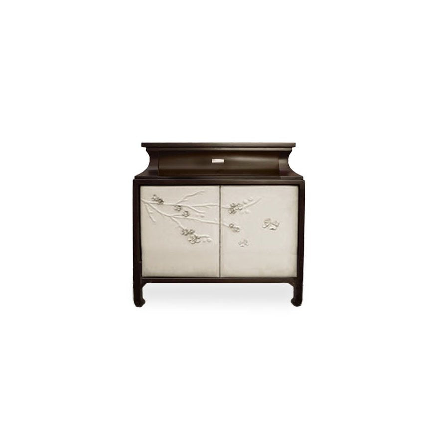 Meili Nightstand with Blossom Leather