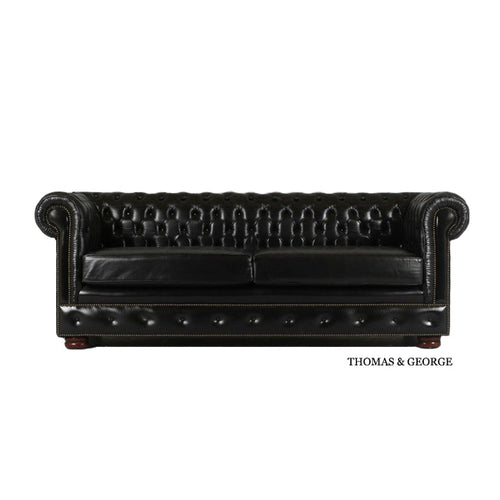 Pleat Chesterfield 3-Seater Sofa Pleated Arms | Loose Cushion thomas-george-gallery