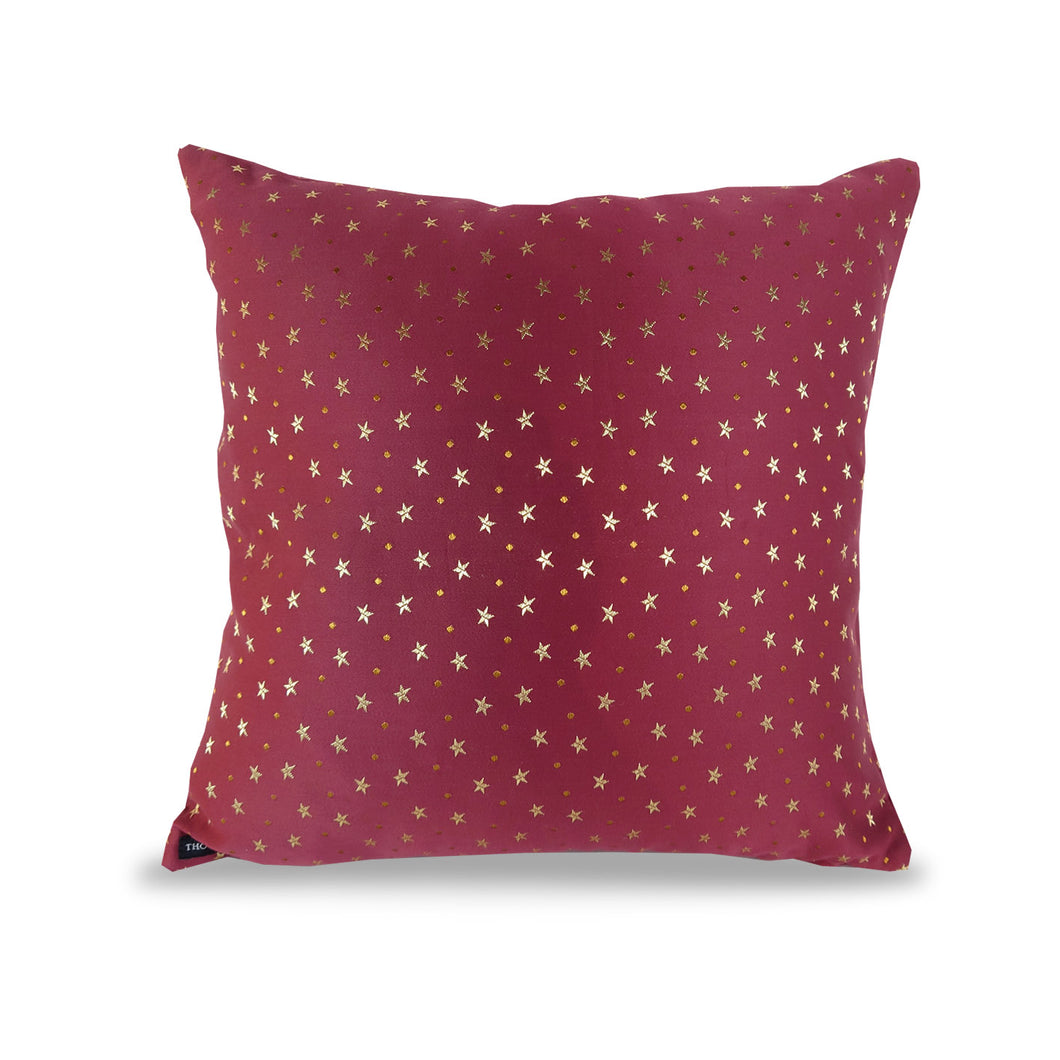 Gold & Red Stars Cushion | Throw Pillow