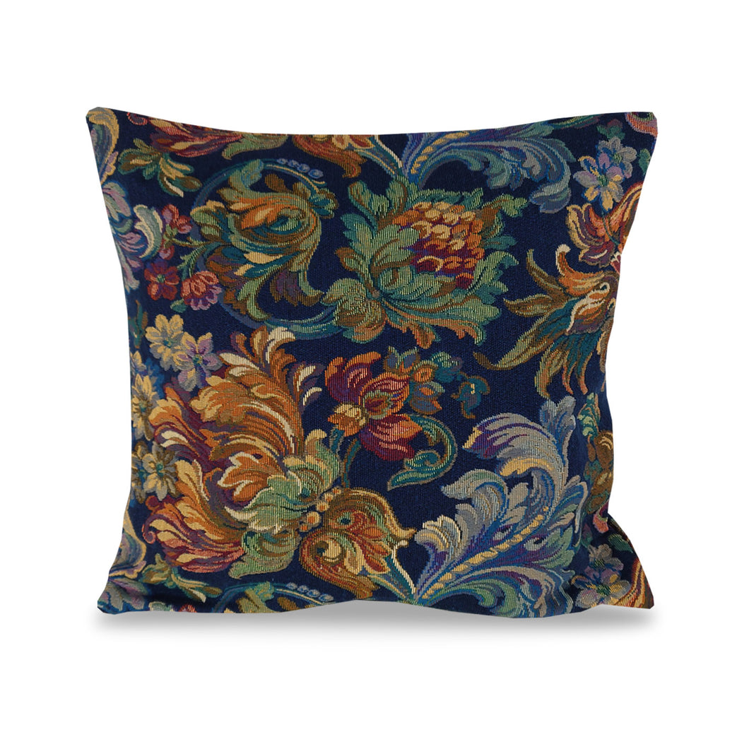 Indigo Foliage Cushion | Throw Pillow
