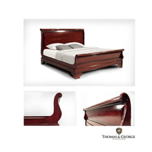 Load image into Gallery viewer, Classic Mahogany Sleigh Bed QS
