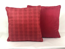 Load image into Gallery viewer, Red Plaid &amp; Microfibre Suede Reversible Cushion | Throw Pillow
