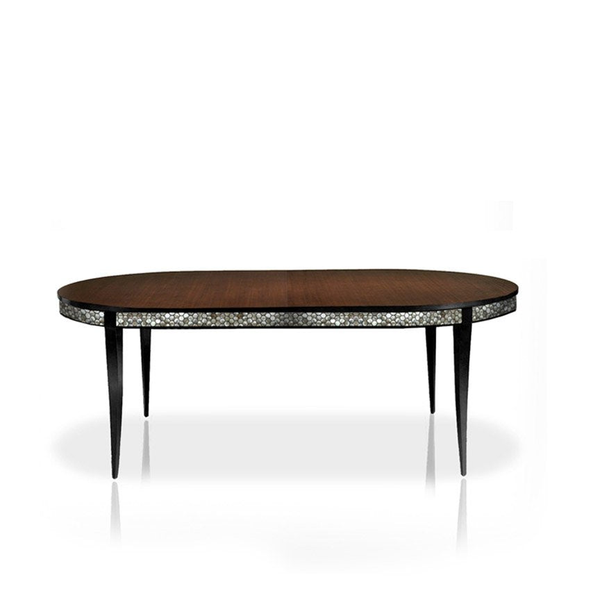 Sabre Oval Dining Table - lntarsio Silver