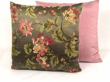 Load image into Gallery viewer, Pink and Sage Green Floral Cushion | Throw Pillow
