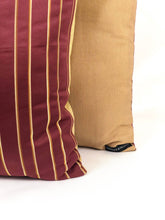 Load image into Gallery viewer, Burgundy &amp; Gold Stripe Cushion | Throw Pillow
