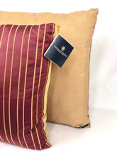 Load image into Gallery viewer, Burgundy &amp; Gold Stripe Cushion | Throw Pillow

