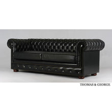 Load image into Gallery viewer, Chesterfield Diamond Button Back &amp; Seat 3-Seater Sofa Black
